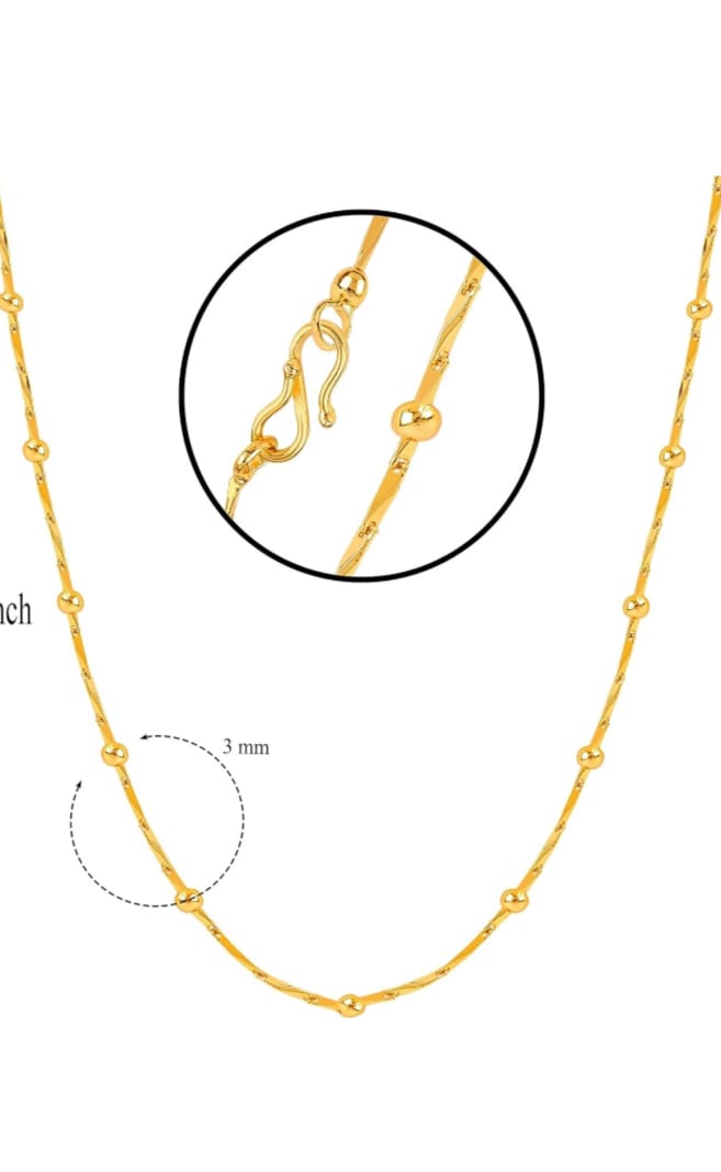 1 Gram Gold Plated Chains For Woman