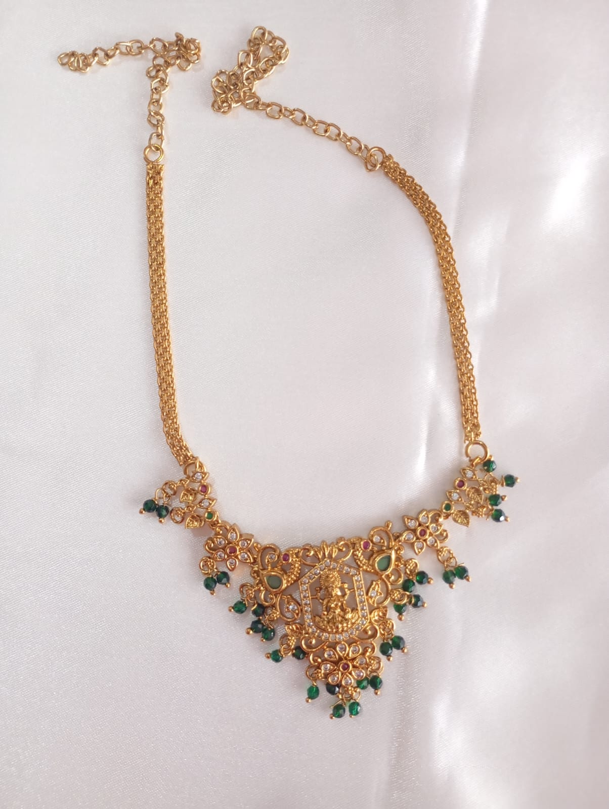 Frill Fashion Frill Traditional Gold Plated Necklace Set For Women | Pearls Jewellery Set For Women | Temple Jewellery Set For Womens Traditional