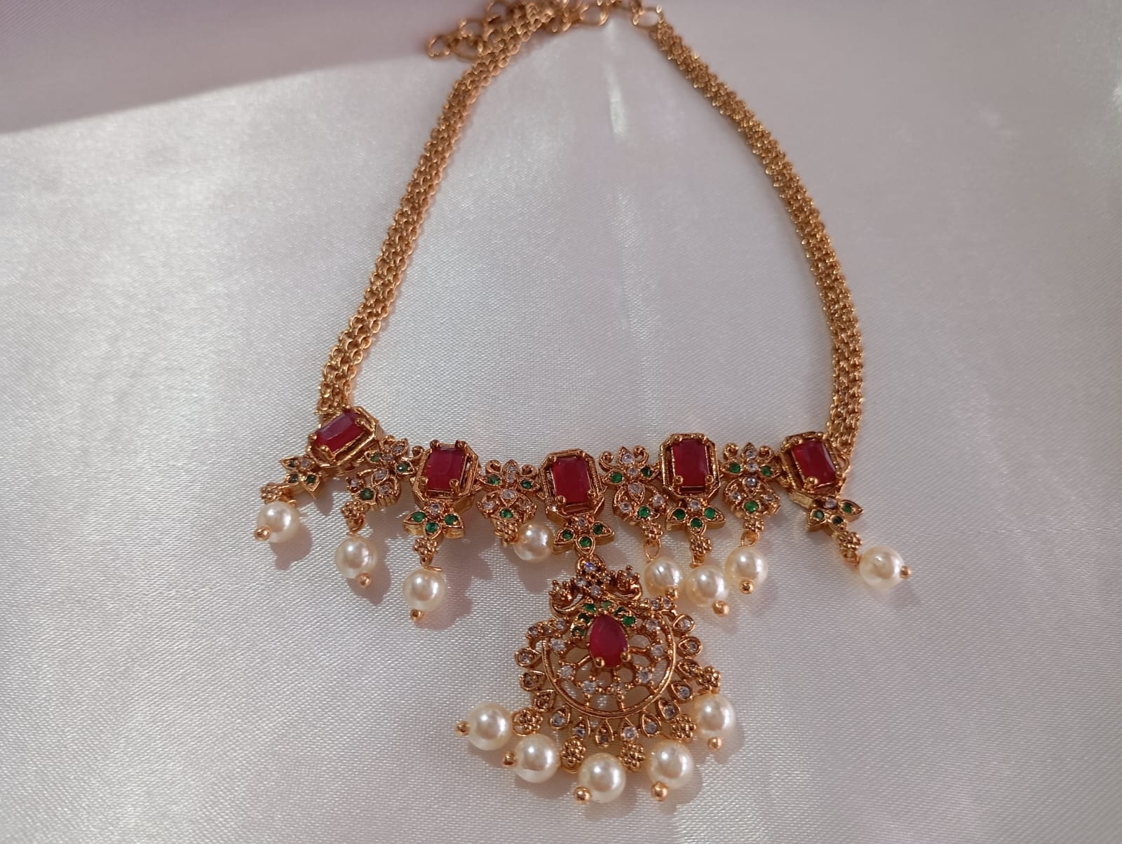 Matt set -4 Necklace Set Gold Plated Traditional Stylish Jewellery  Gift for Women & Girls