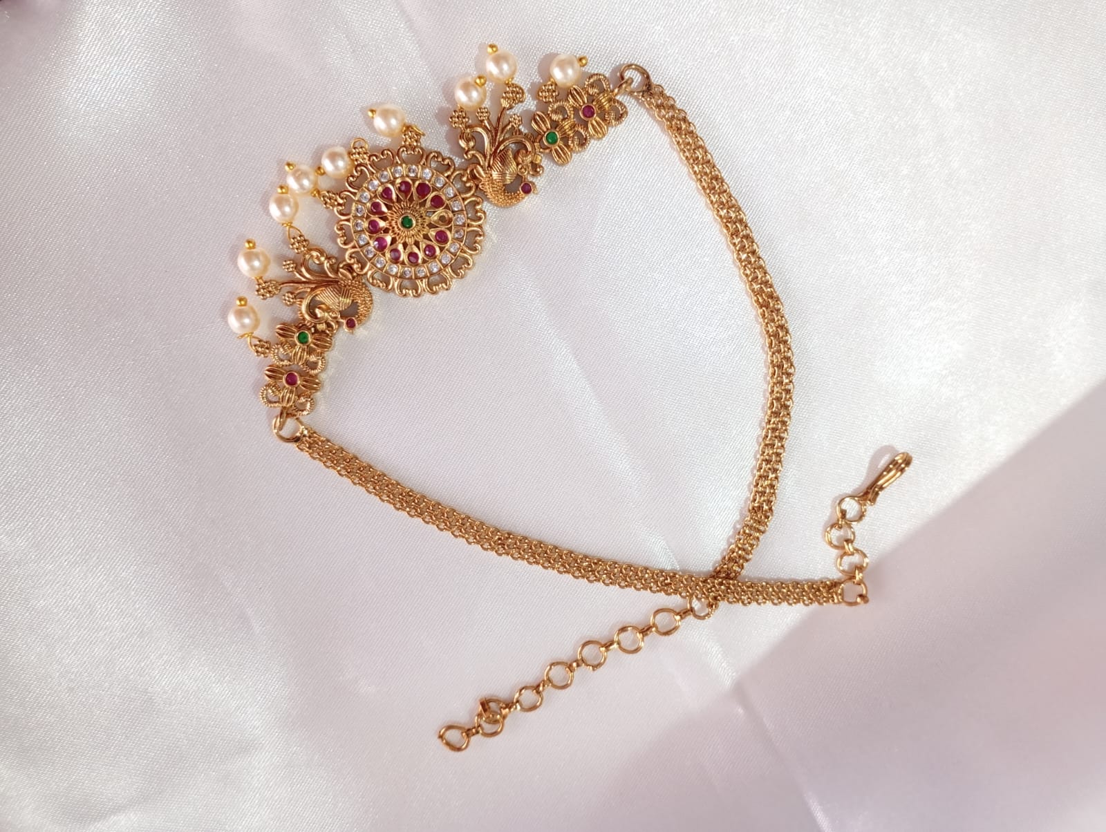 Necklace Set Gold Plated Traditional Stylish Jewellery peral beads  Gift for Women & Girls