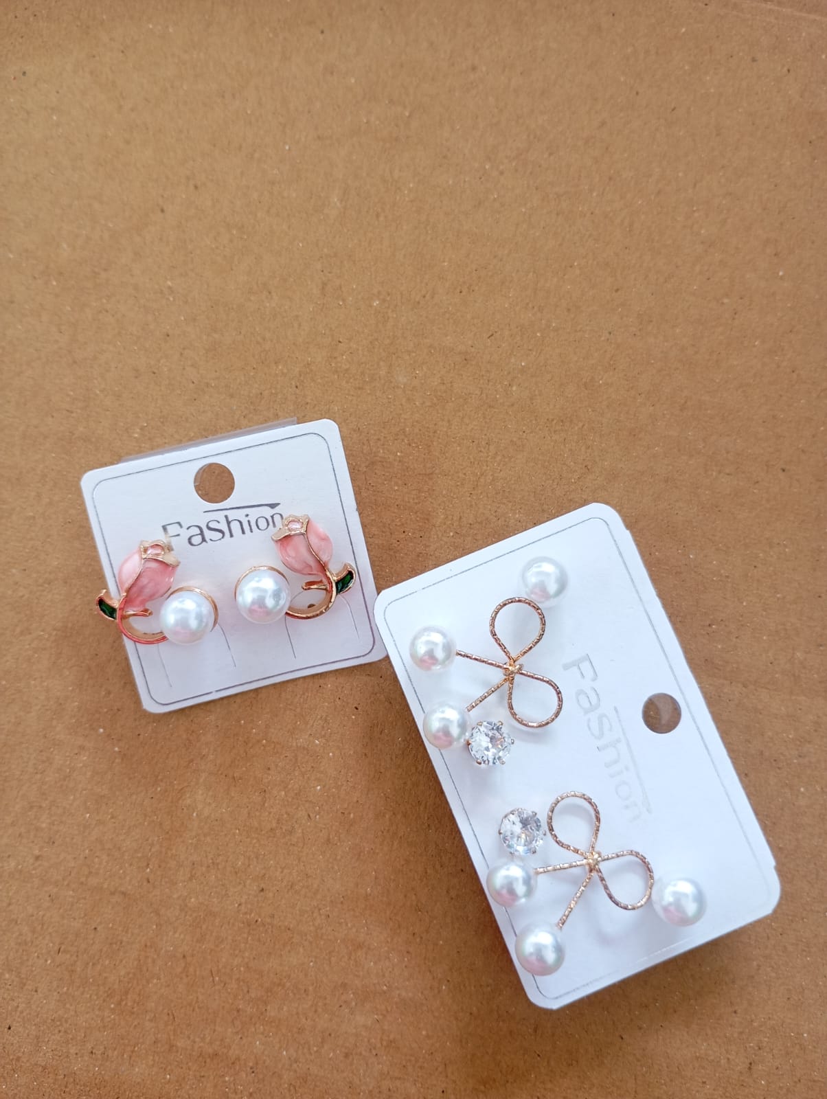 Pack Of 4 Fashion Latest Stylish Crystal Pearl Earrings for Women and Girls.