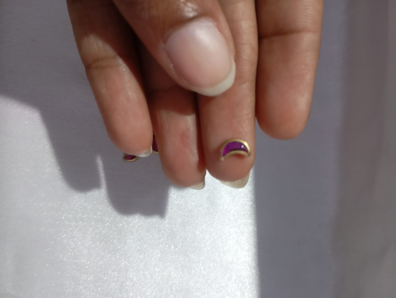 Pink Colour Moon Shape Glossy Kundan Stones ,Glass Fitting Stone for Jewellery Making, Bangle Making, Embroidery, Aari Work, DIY Craft, Glossy Finish Stones