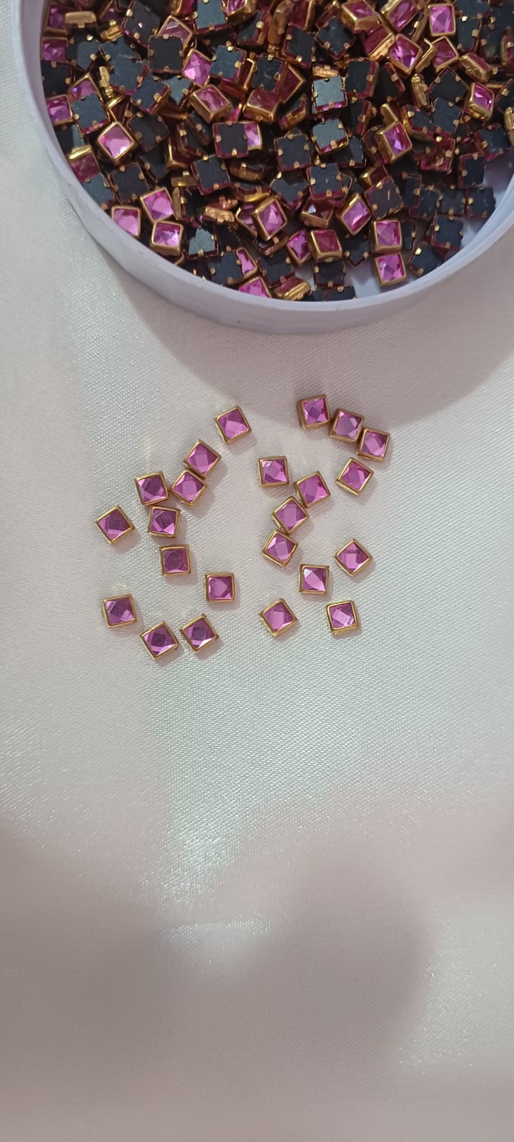 Square Kundans light pink colour